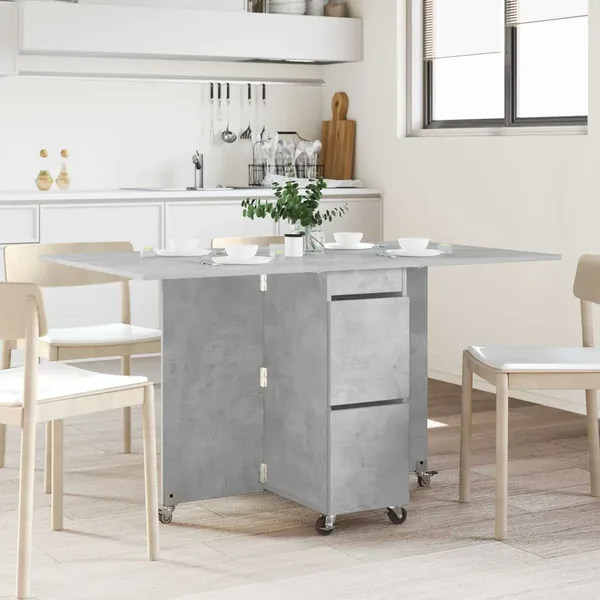 Table à dîner 140 x 80 x 77 cm Bois d'ingénierie Gris béton