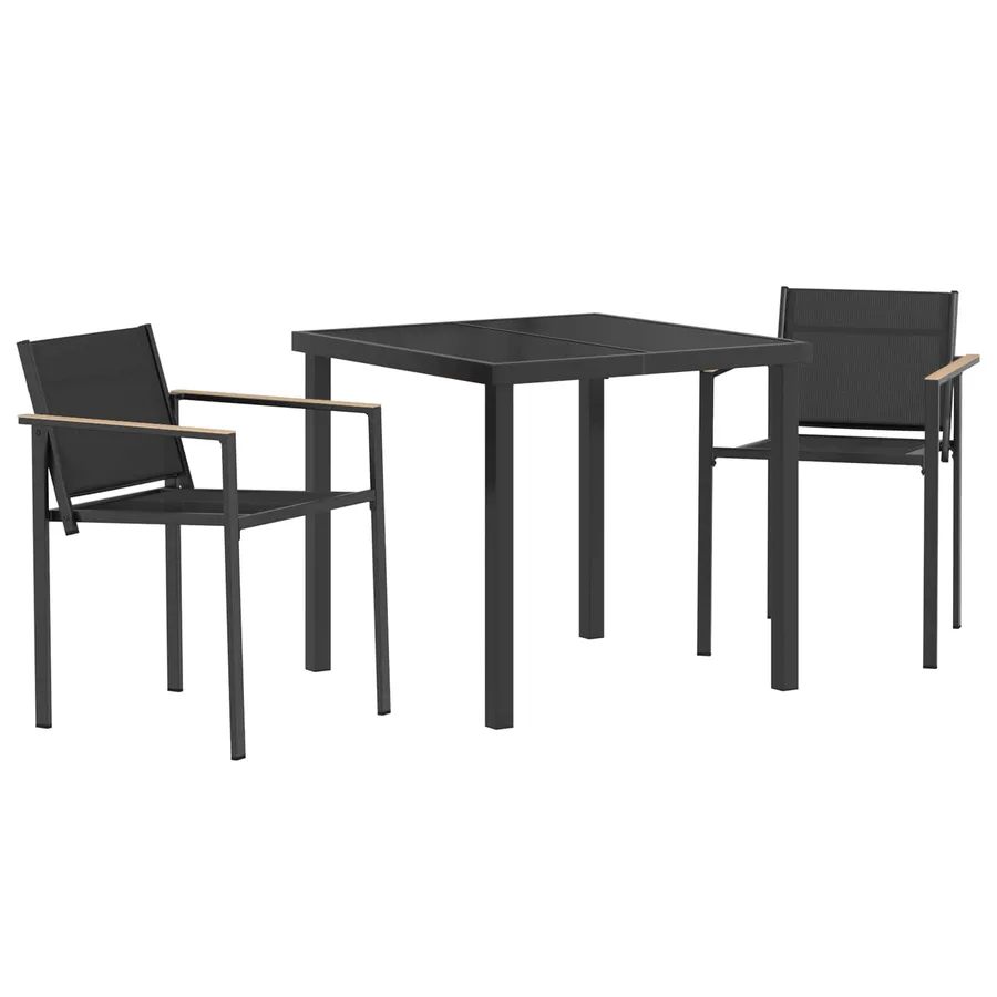 Ensemble de meubles d'extérieur 3 pcs Noir et anthracite - 2