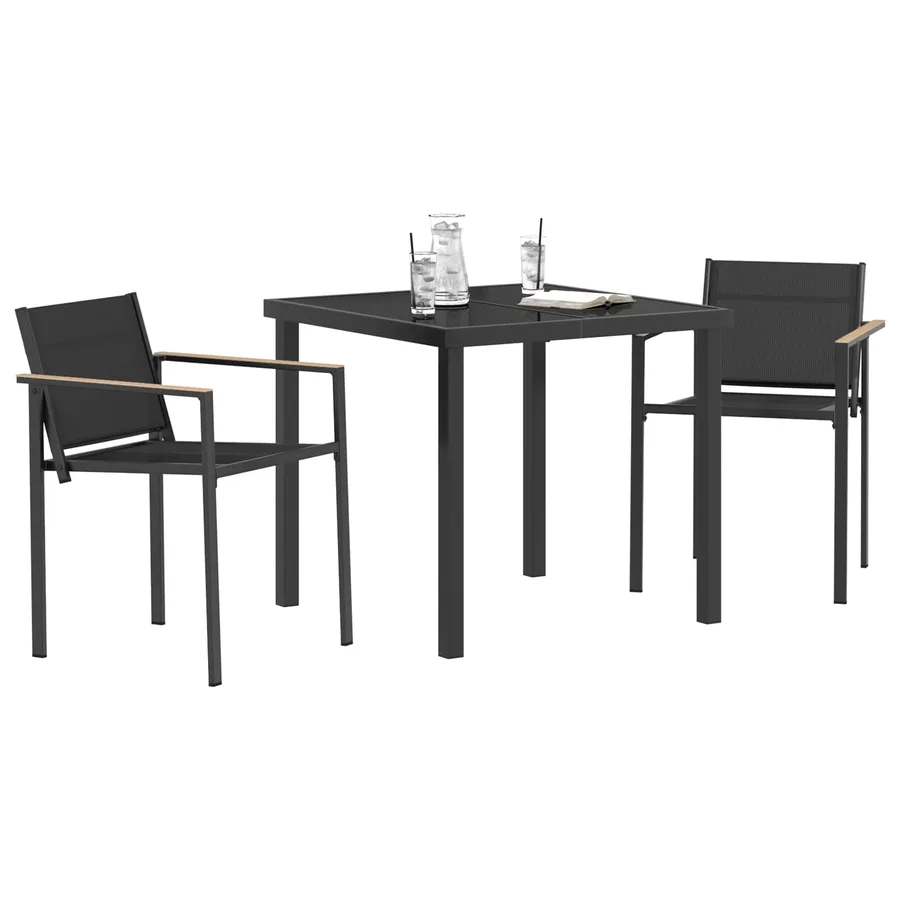 Ensemble de meubles d'extérieur 3 pcs Noir et anthracite - 3