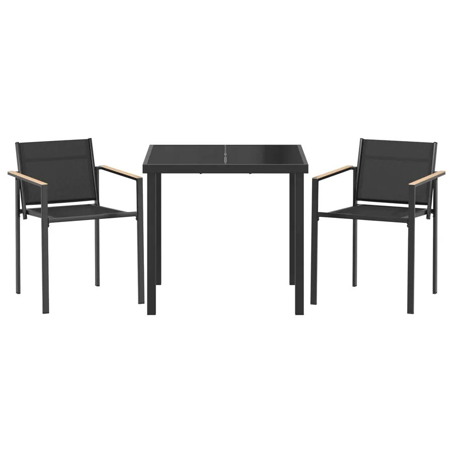 Ensemble de meubles d'extérieur 3 pcs Noir et anthracite - 6