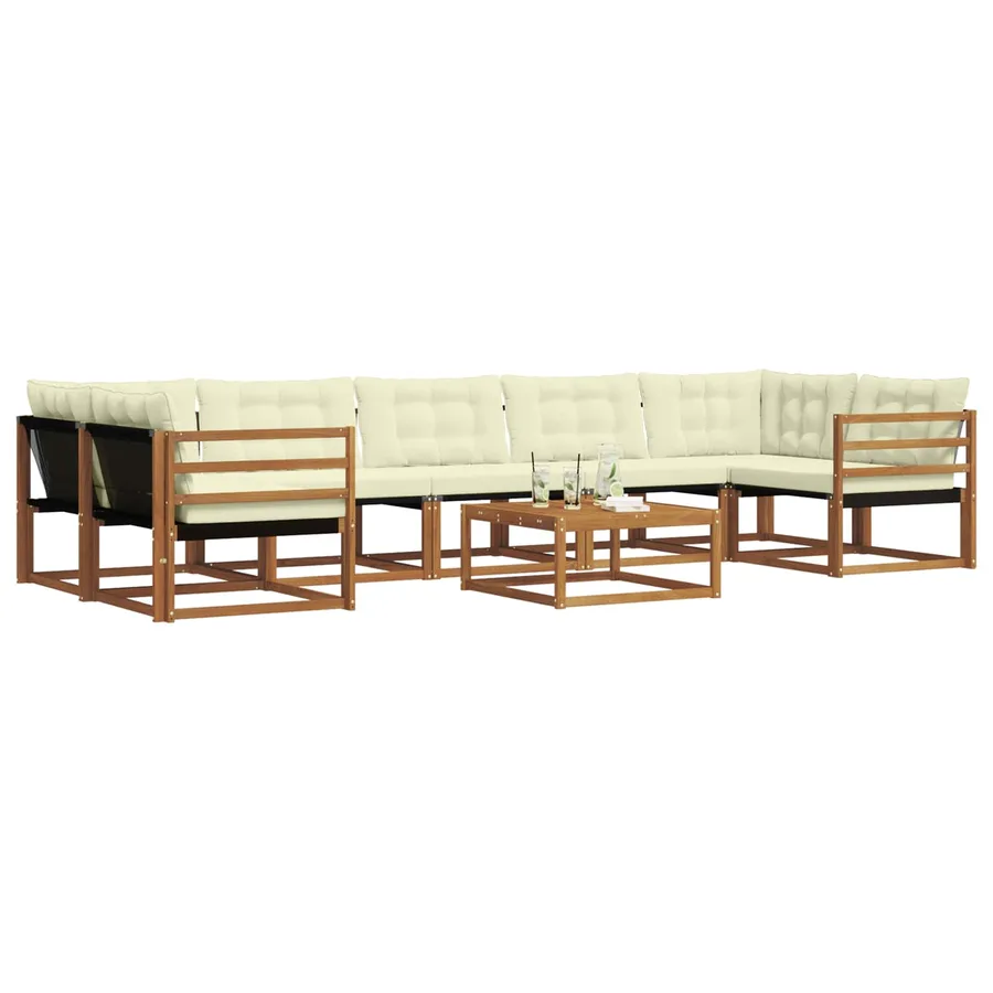 Ensemble de canapés d'extérieur 8 pcs Naturel et Crème - 3