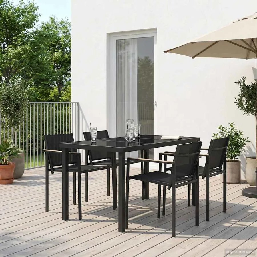 Ensemble de meubles d'extérieur 5 pcs Noir et anthracite