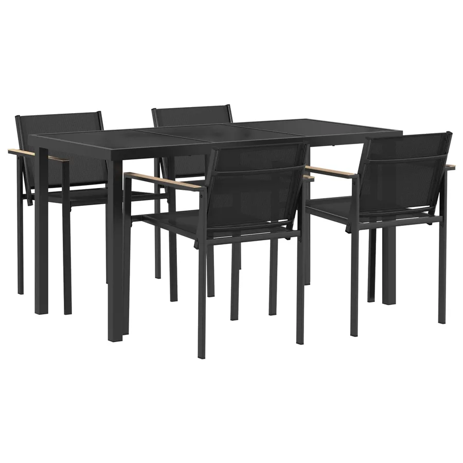 Ensemble de meubles d'extérieur 5 pcs Noir et anthracite - 2