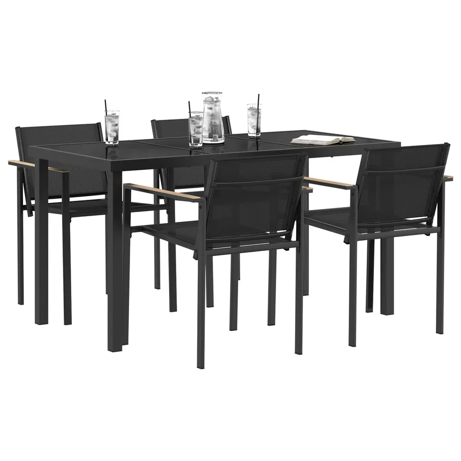 Ensemble de meubles d'extérieur 5 pcs Noir et anthracite - 3