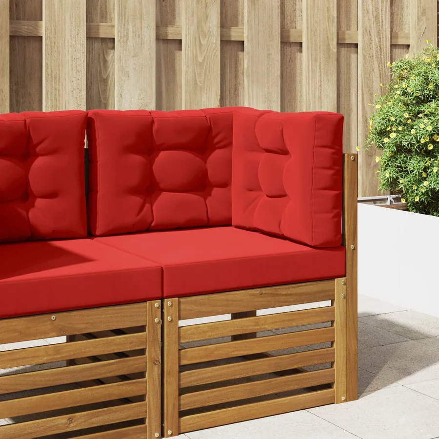 Coussin de canapé d'extérieur 3 pcs Rouge Polyester