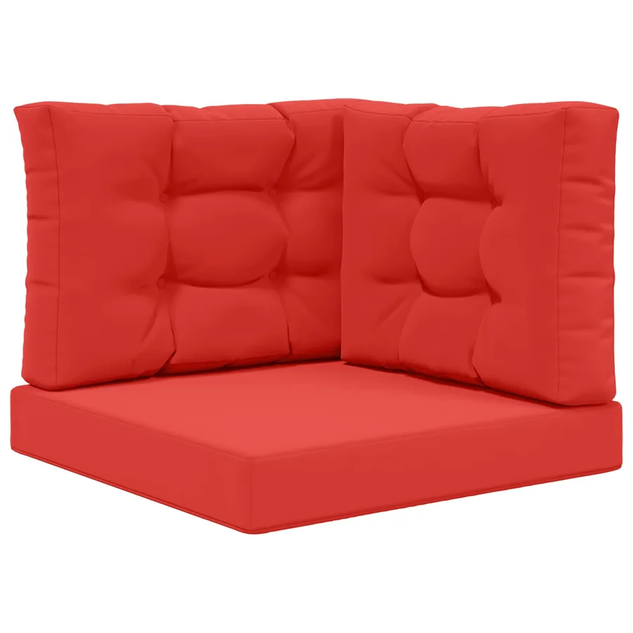 Coussin de canapé d'extérieur 3 pcs Rouge Polyester - 2