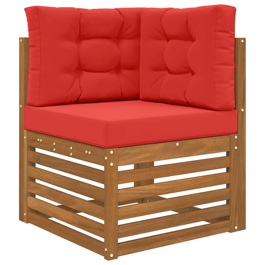 Coussin de canapé d'extérieur 3 pcs Rouge Polyester - 3