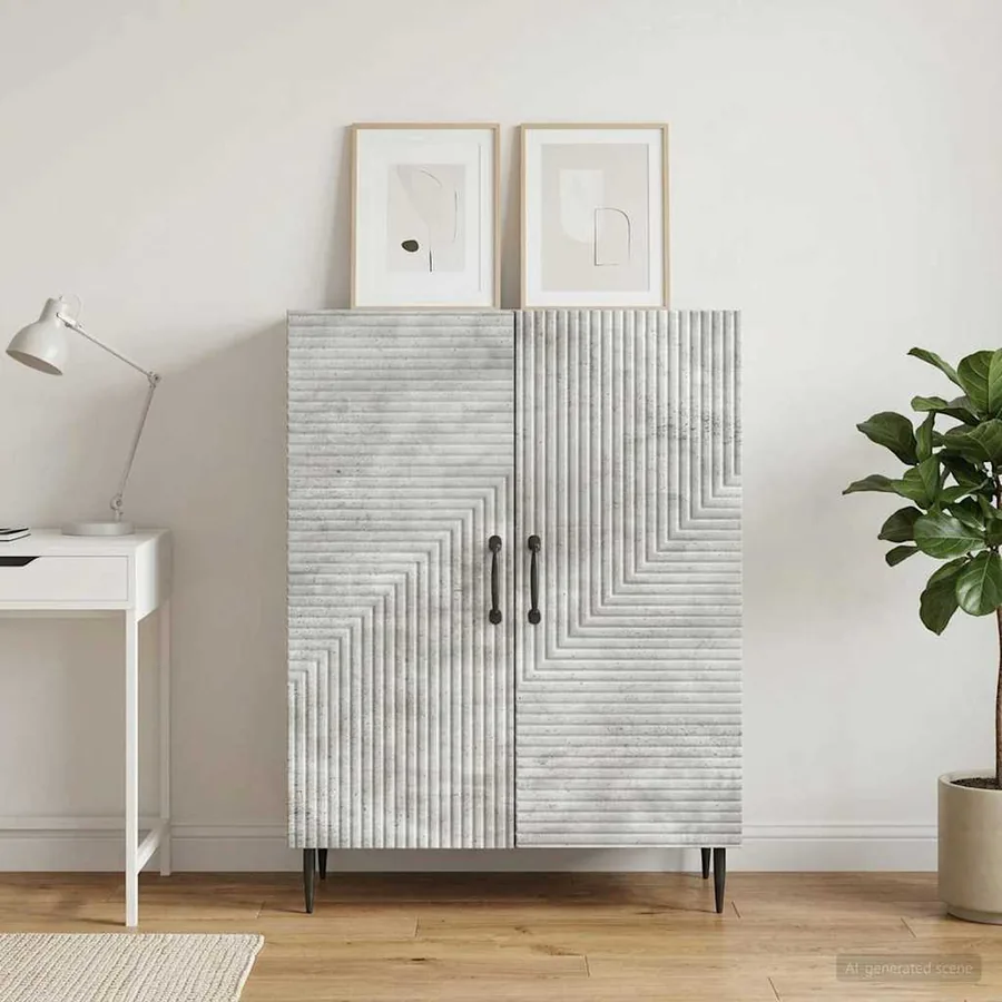 Buffet Gris béton 66 x 34,5 x 89,5 cm Bois d'ingénierie