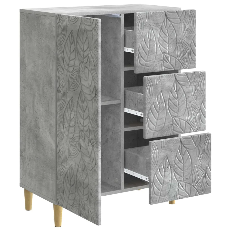 Buffet Gris béton 66 x 34,5 x 90 cm Bois d'ingénierie - 4