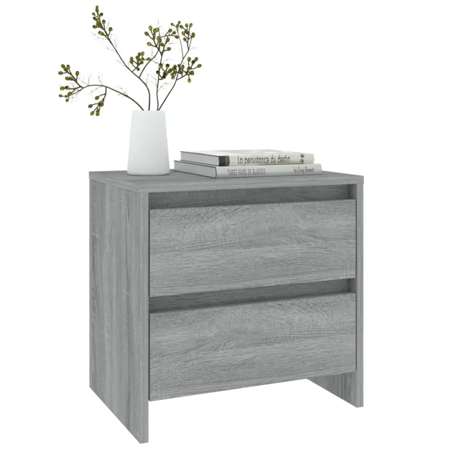 Table de chevet sonoma gris 45x34,5x44,5 cm bois d’ingénierie - 6