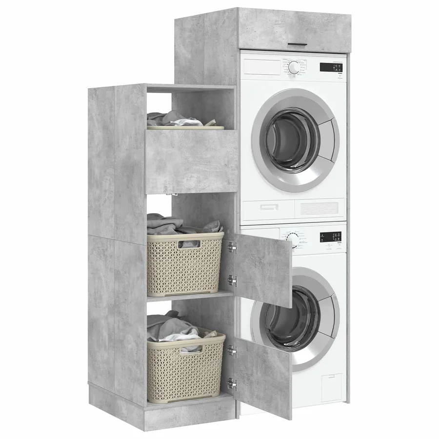 Ensemble de meubles de rangement pour la buanderie 2 pc Béton - 3