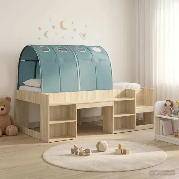Lit haut pour enfants avec rangement 3 pc Bois d'ingénierie