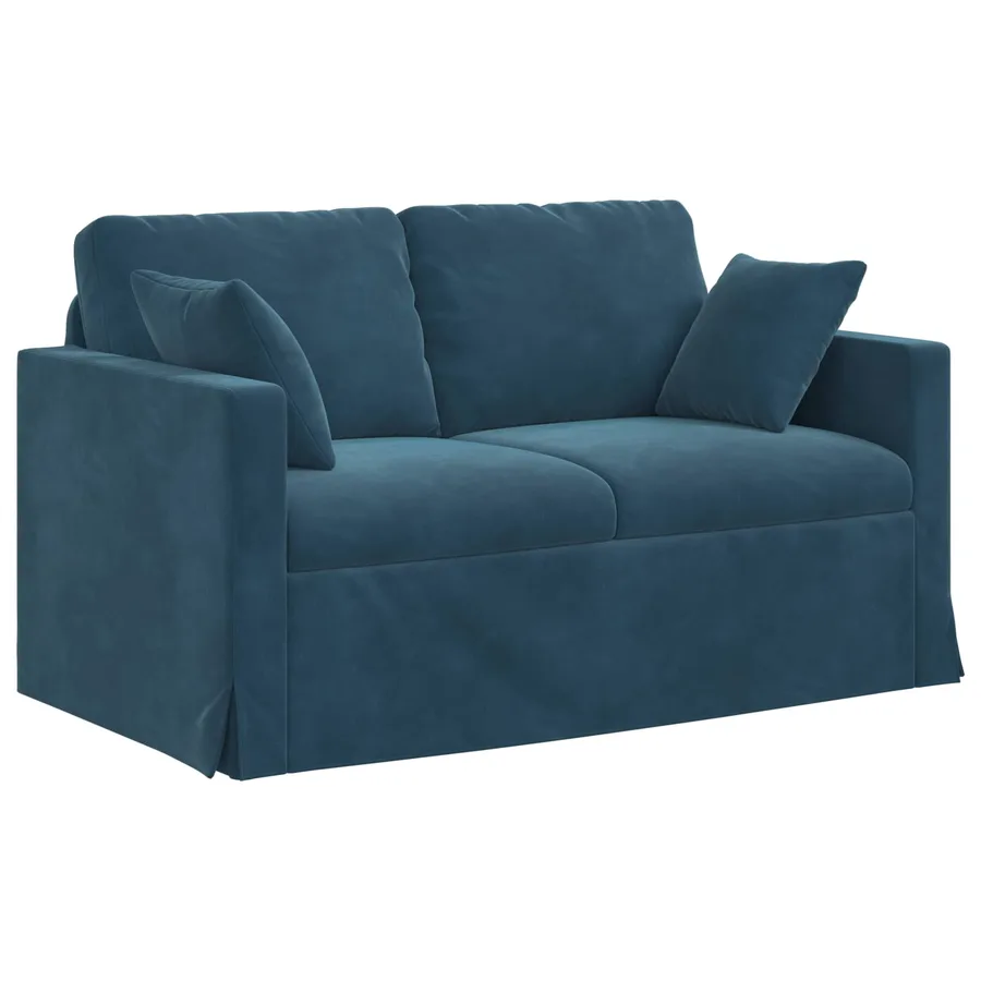 Ensemble de Canapés 2 pcs Bleu 138 x 78 x 80 cm Velours - 5