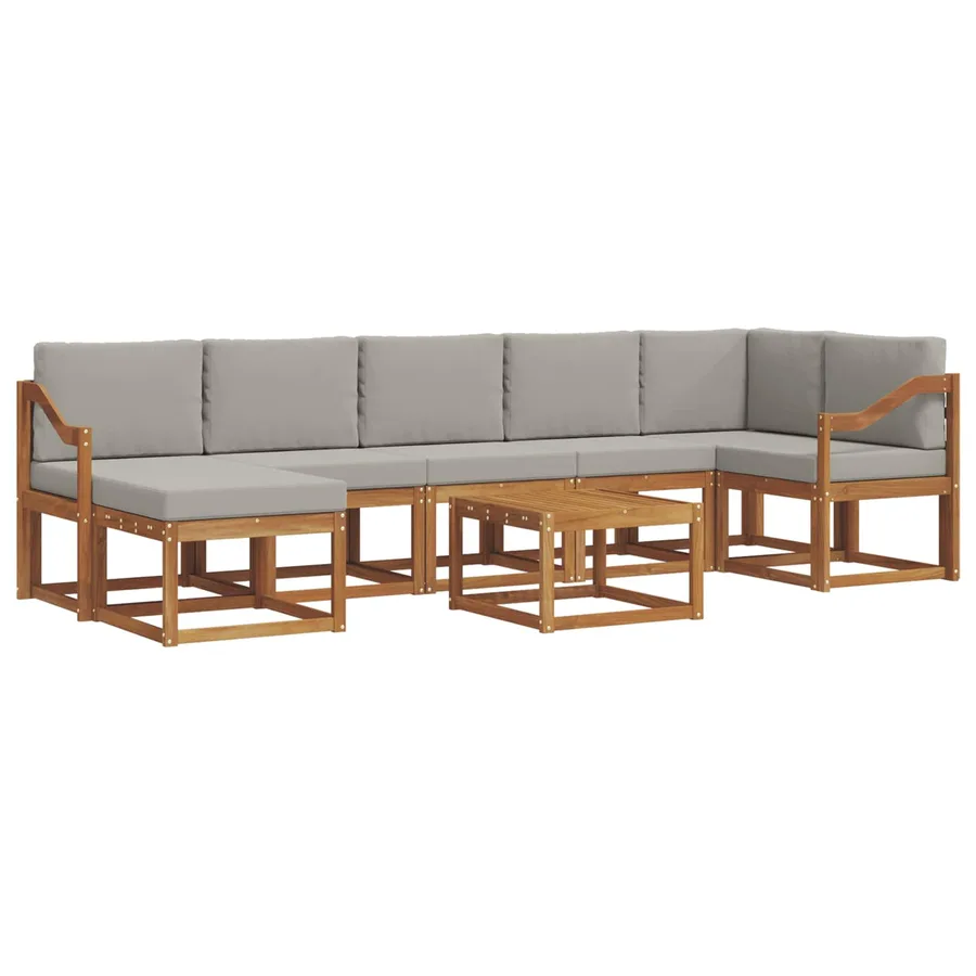 Ensemble de canapés d'extérieur 8 pcs Gris Naturel et Clair - 2