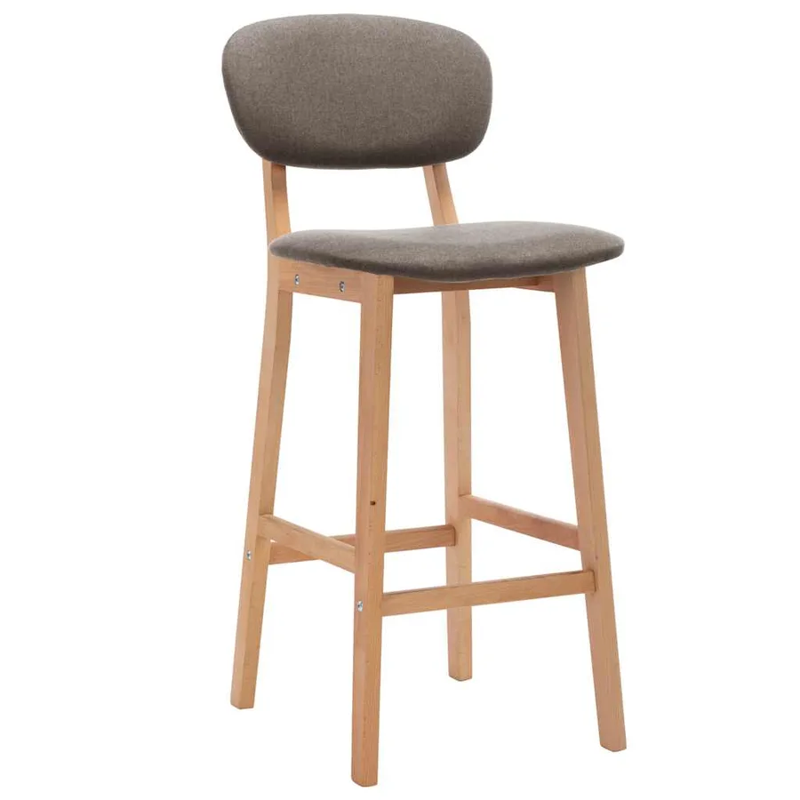 Tabourets de bar lot de 2 taupe tissu - 2