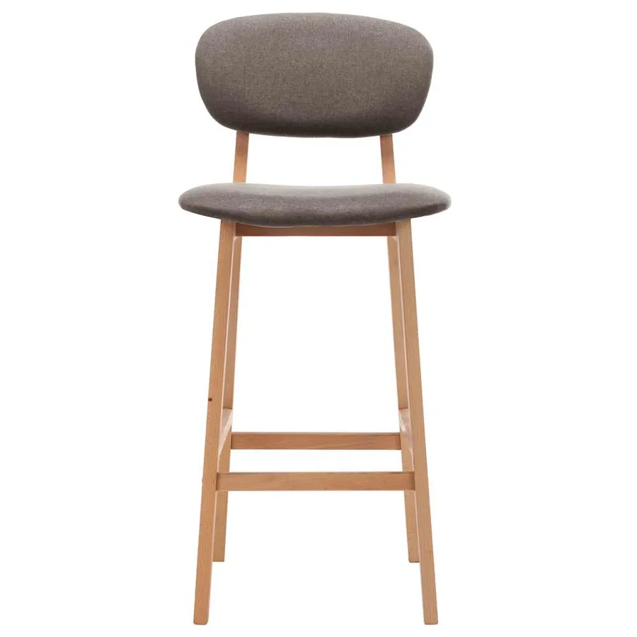 Tabourets de bar lot de 2 taupe tissu - 3