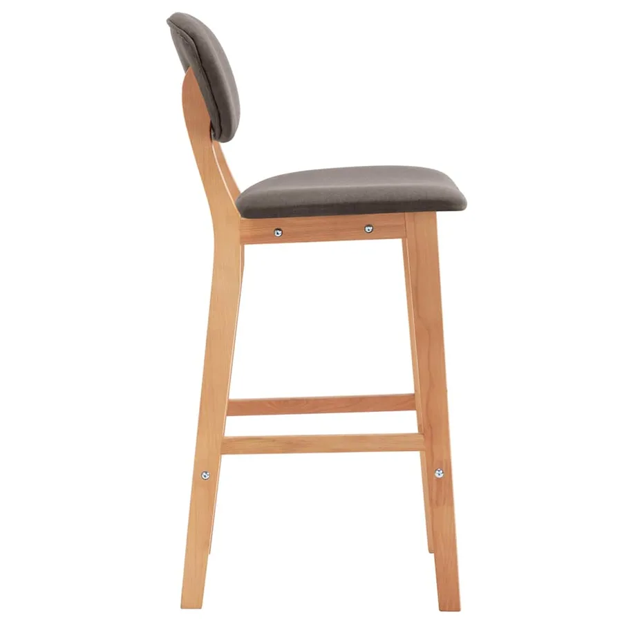 Tabourets de bar lot de 2 taupe tissu - 4