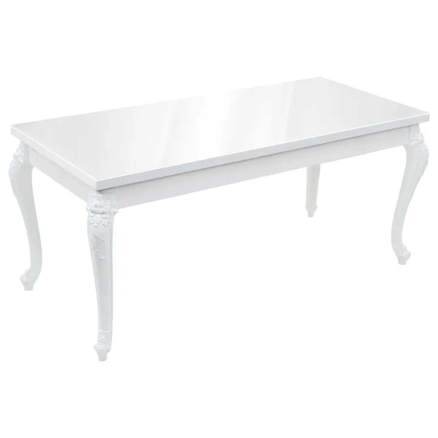 Table à manger 179x89x81 cm Blanc brillant - 2