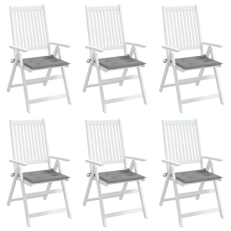 Coussins de chaise jardin lot de 6 gris 50x50x4 cm tissu oxford - 4