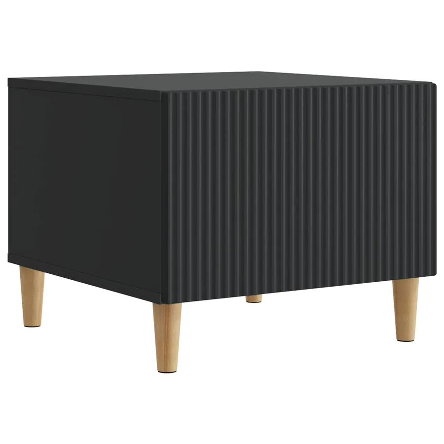 Table basse avec tiroir Noir 49 x 50 x 40 cm Bois d'ingénierie - 2