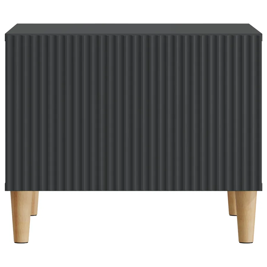 Table basse avec tiroir Noir 49 x 50 x 40 cm Bois d'ingénierie - 5