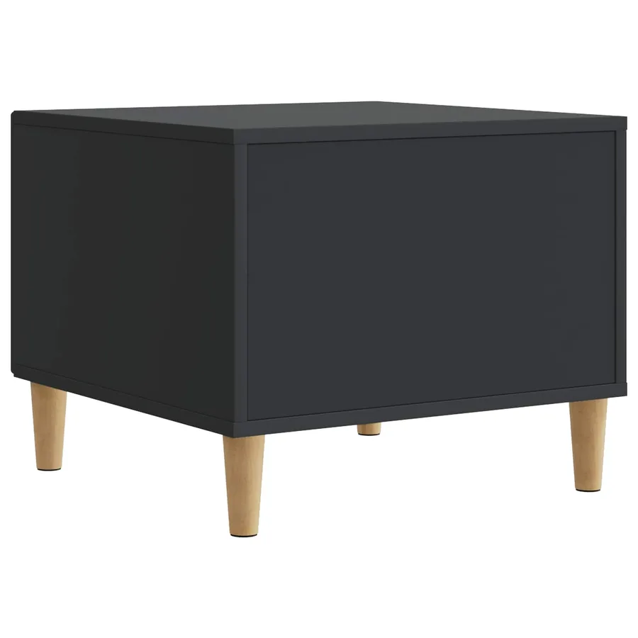 Table basse avec tiroir Noir 49 x 50 x 40 cm Bois d'ingénierie - 7