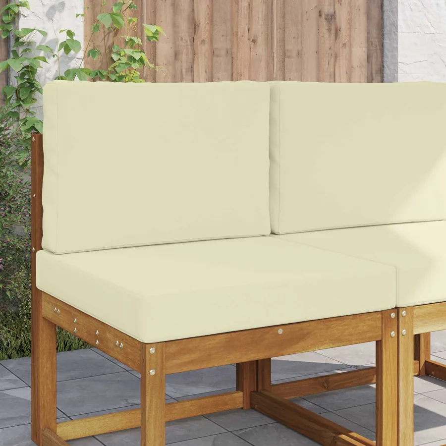 Coussin de canapé d'extérieur 2 pcs Crème Polyester