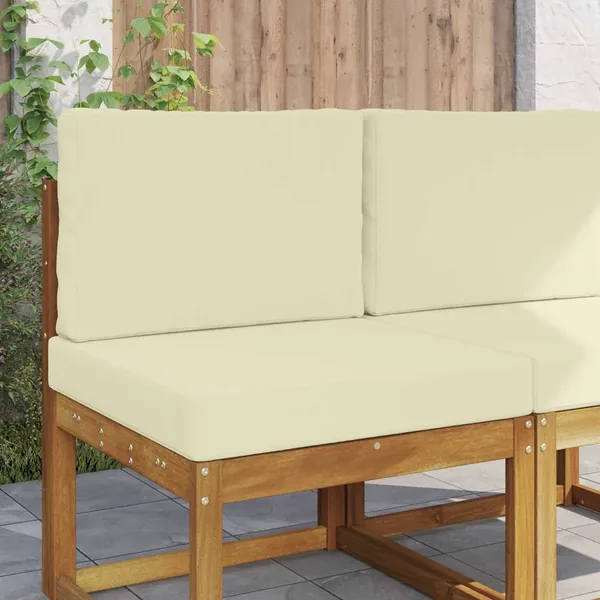 Coussin de canapé d'extérieur 2 pcs Crème Polyester
