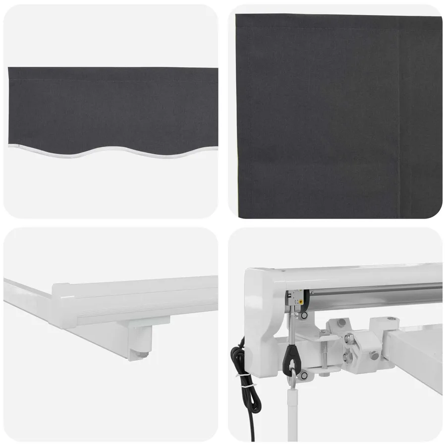 Auvent rétractable électrique Anthracite et blanc 3 x 2,5 m - 9
