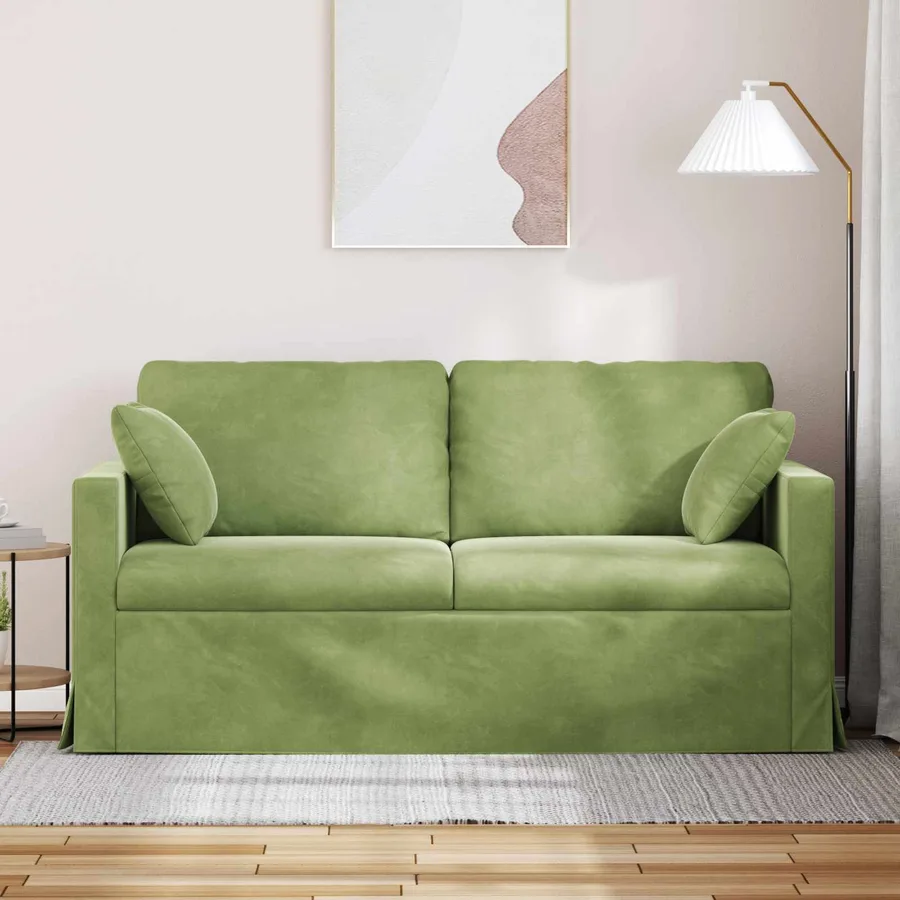 Canapé Vert clair 158 x 78 x 80 cm Velours - 3