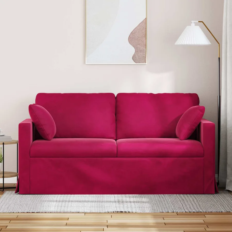 Canapé Bordeaux 158 x 78 x 80 cm Velours - 3