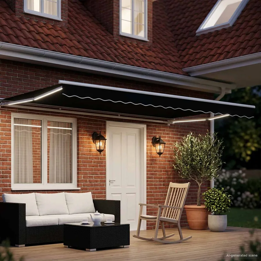 Auvent rétractable électrique Noir et Blanc 4 × 3 m - 3