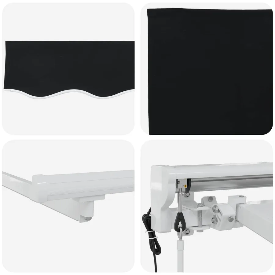 Auvent rétractable électrique Noir et Blanc 4 × 3 m - 9