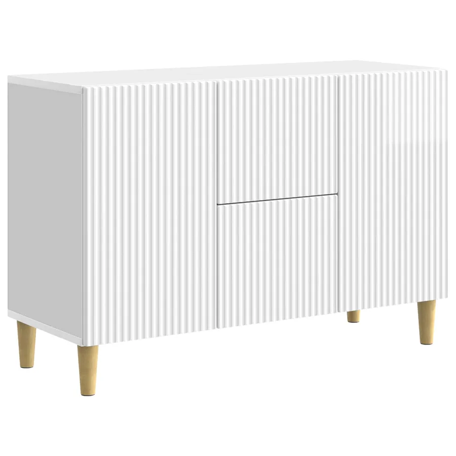 Buffet Blanc brillant 89 x 34,5 x 60 cm Bois d'ingénierie - 2