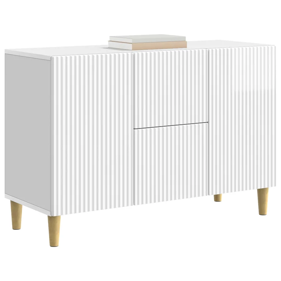 Buffet Blanc brillant 89 x 34,5 x 60 cm Bois d'ingénierie - 3
