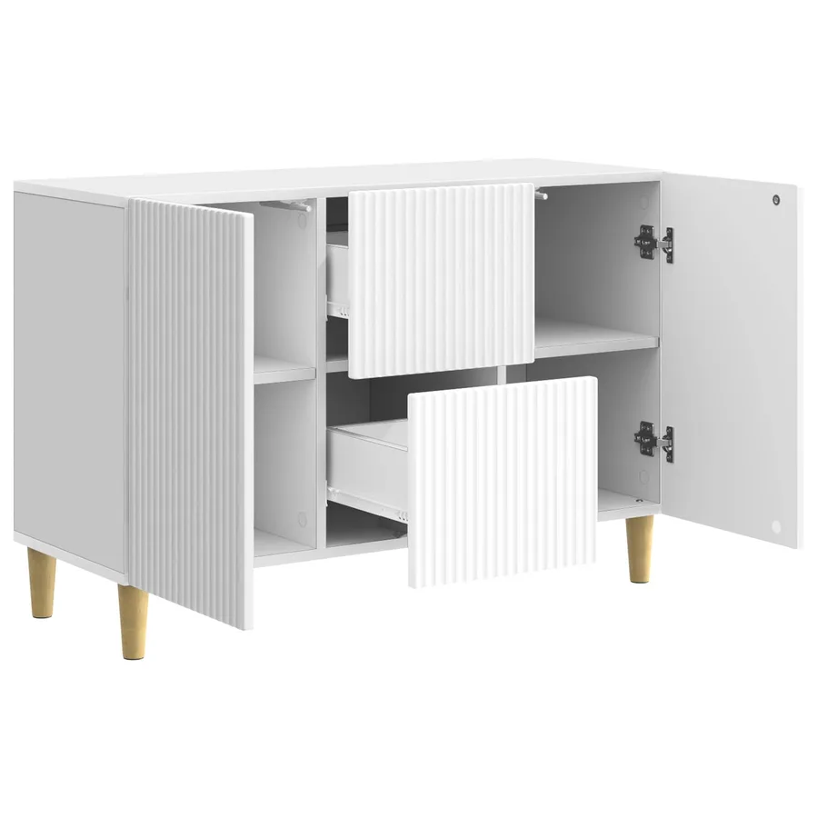 Buffet Blanc brillant 89 x 34,5 x 60 cm Bois d'ingénierie - 5