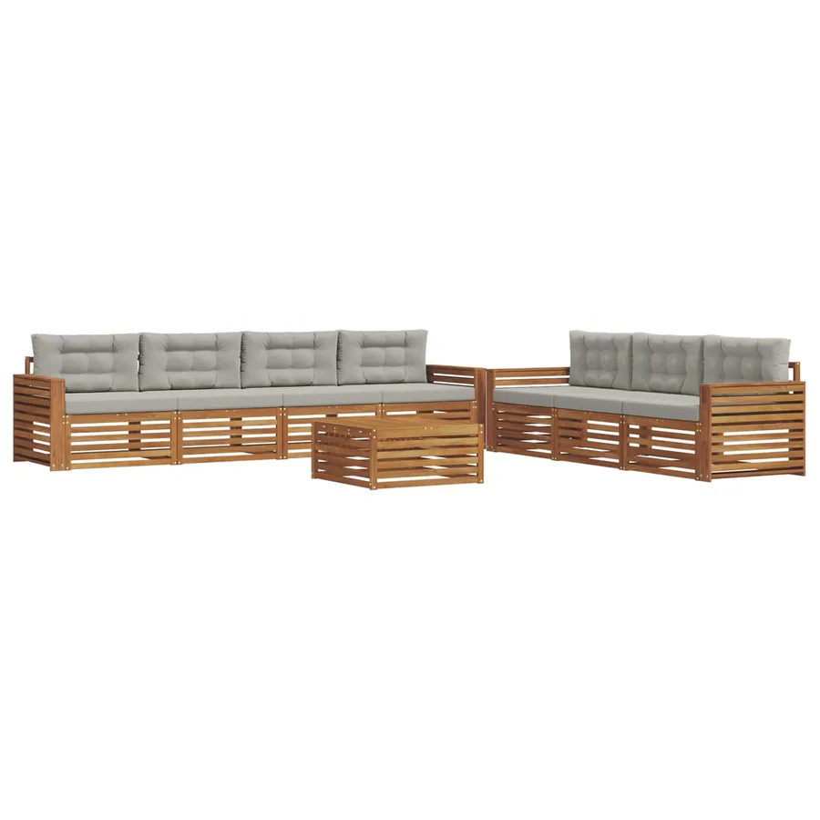 Ensemble de canapés d'extérieur 8 pcs Gris Naturel et Clair - 2