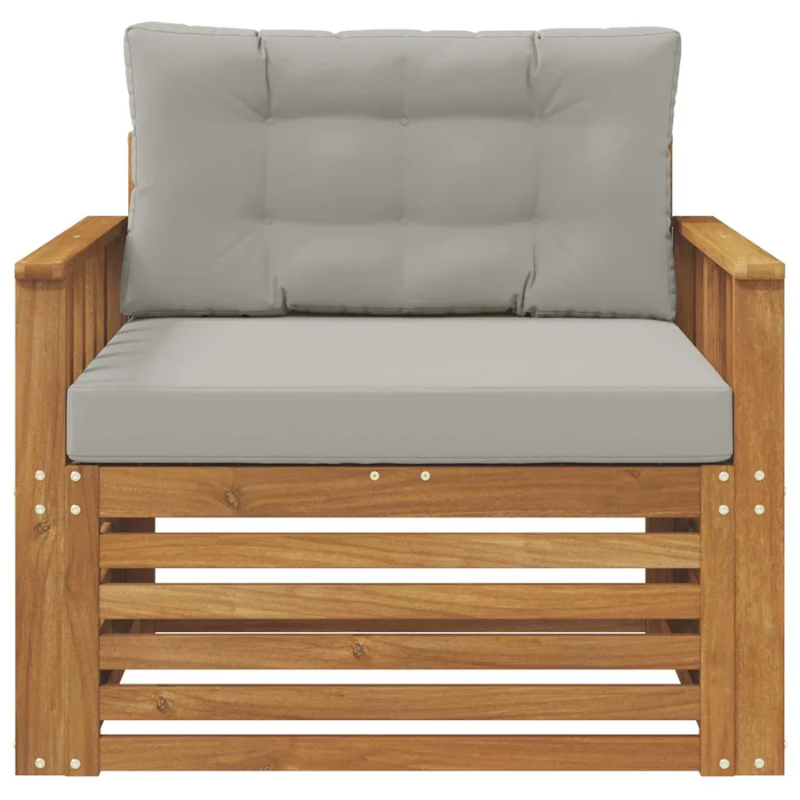 Canapé d’extérieur Bois d'acacia massif et polyester - 3