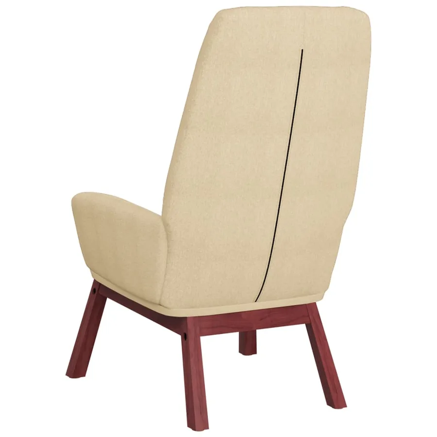 Chaise de relaxation avec repose-pied Crème Tissu - 6