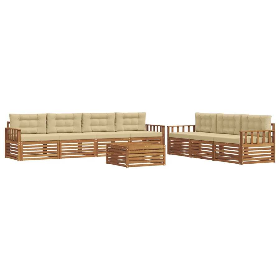 Ensemble de canapés d'extérieur 8 pcs Naturel et Beige - 2