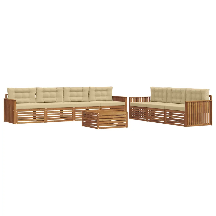 Ensemble de canapés d'extérieur 8 pcs Naturel et Beige - 2
