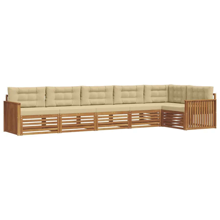Ensemble de canapés d'extérieur 6 pcs Naturel et Beige - 2