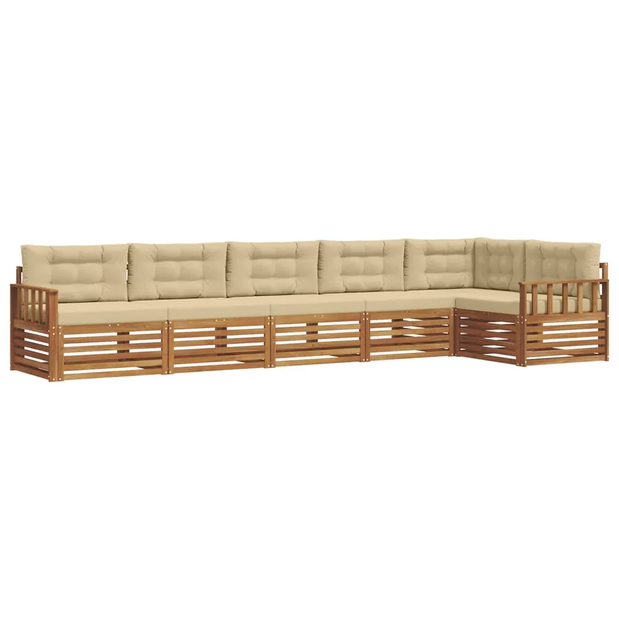 Ensemble de canapés d'extérieur 6 pcs Naturel et Beige - 2