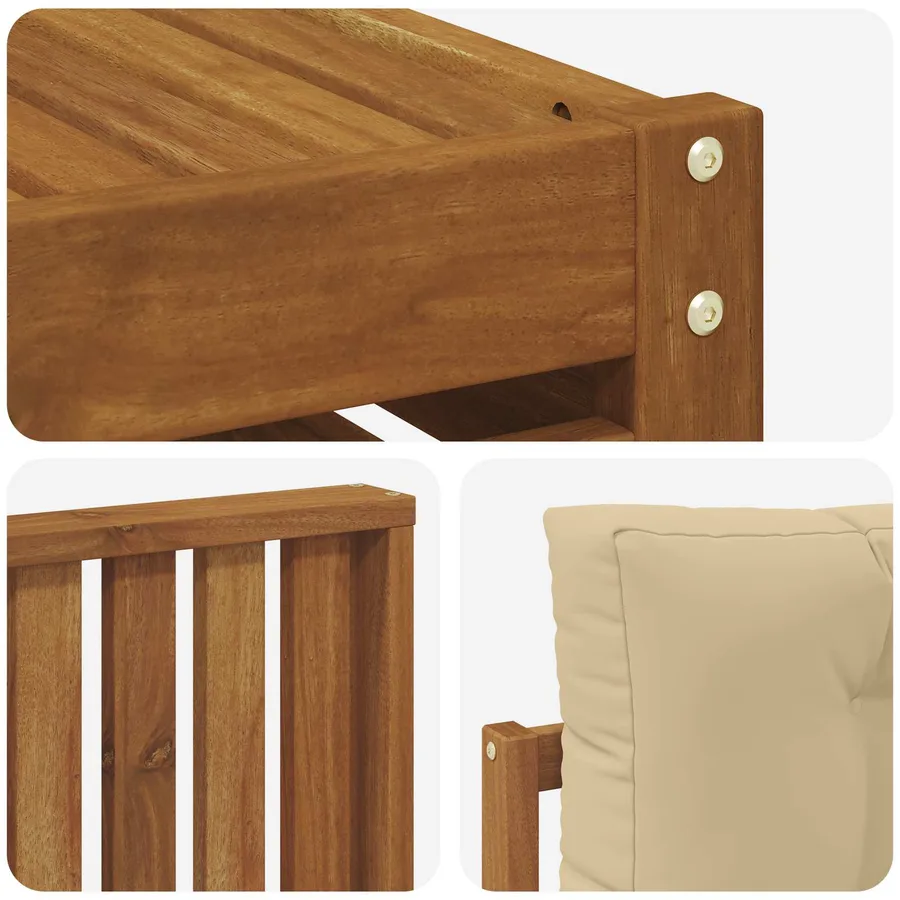 Ensemble de canapés d'extérieur 10 pcs Naturel et Beige - 7