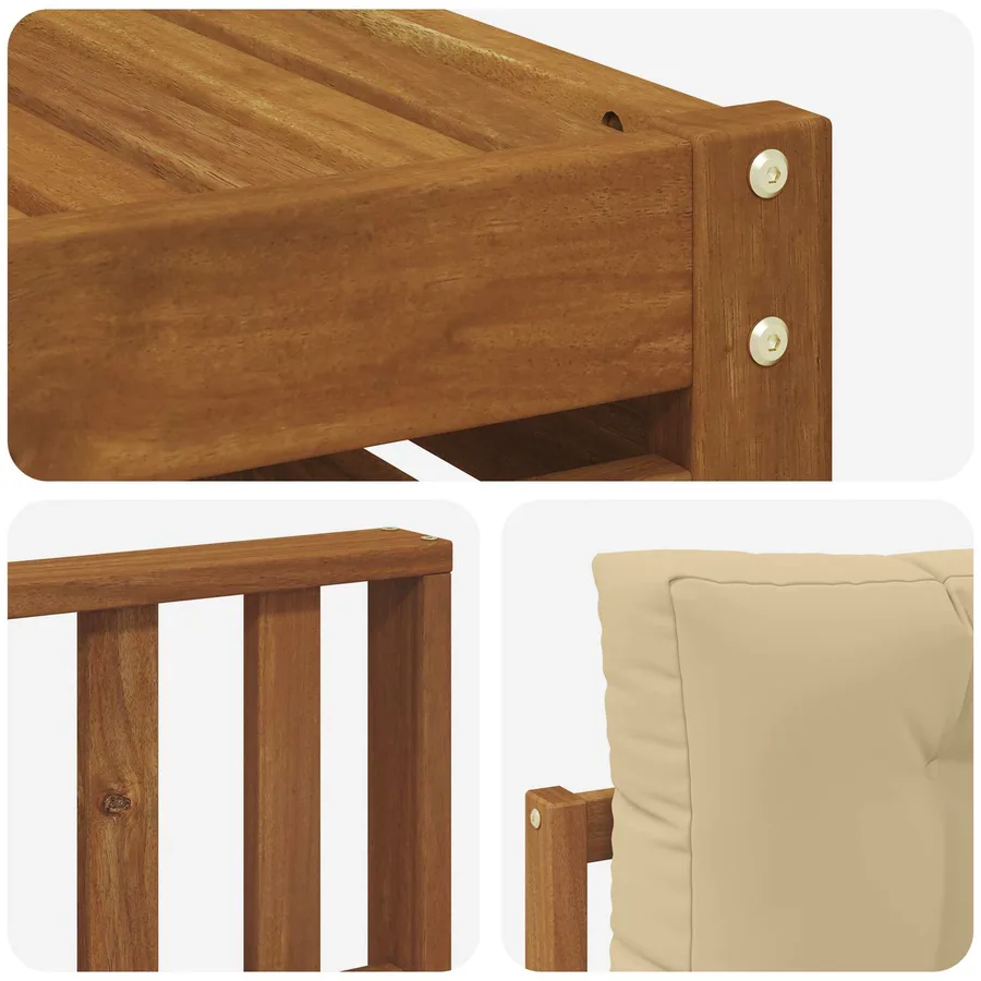 Ensemble de canapés d'extérieur 10 pcs Naturel et Beige - 7