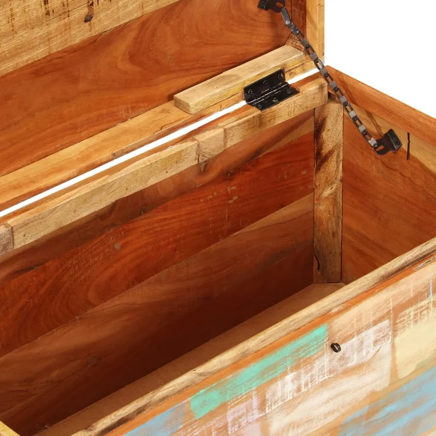Coffre de rangement Bois de récupération massif - 9