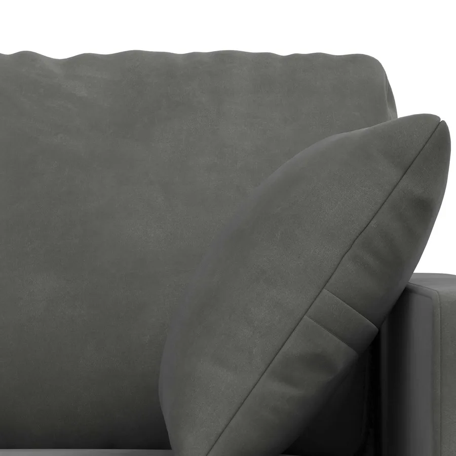Ensemble de Canapés 2 pcs Gris foncé 138 x 78 x 80 cm Velours - 6