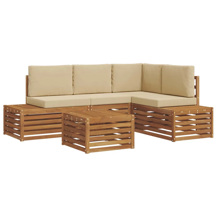 Ensemble de canapés d'extérieur avec coussin Naturel et Beige - 2
