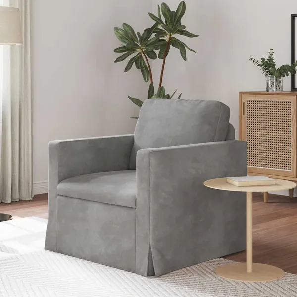 Canapé Gris clair 78 x 78 x 80 cm Velours