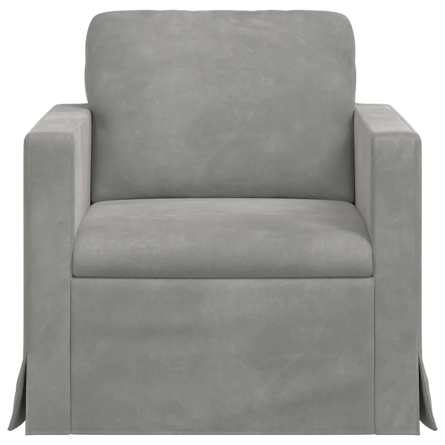 Canapé Gris clair 78 x 78 x 80 cm Velours - 4